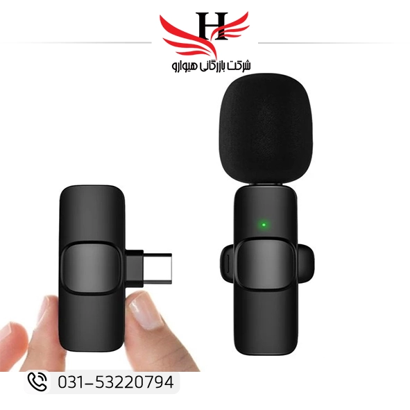 میکروفون یقه ای بی سیم زومی K9 تایپ سی مناسب تولید محتوا، ولاگ و ضبط ویدیو با موبایل اندروید با اتصال مستقیم Type‑C و صدای شفاف